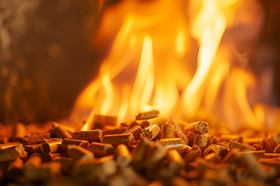 granulé de bois flammes